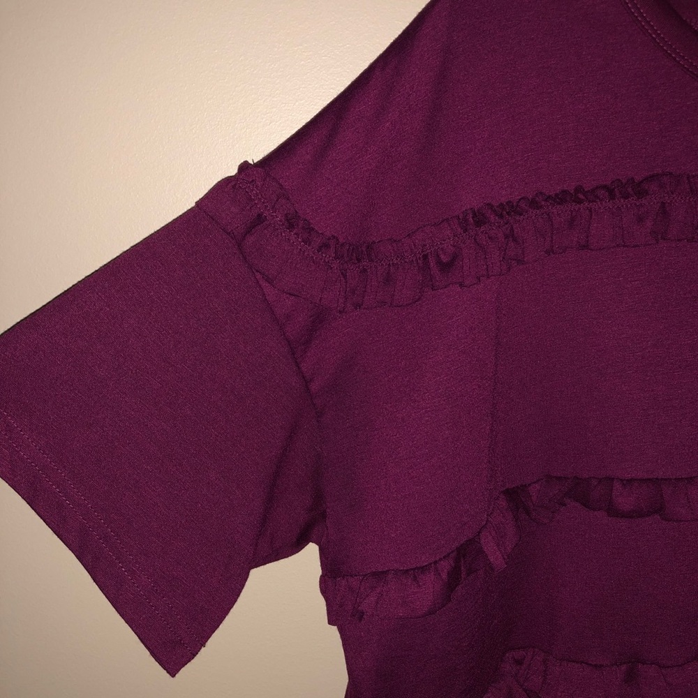 Maroon Ruffle Top - Picture 4 of 5